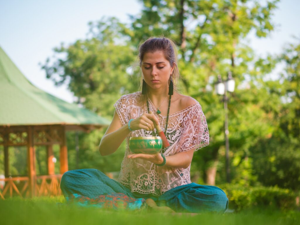 Woman With Singing Bowl Meditation Time 2023 11 27 05 06 23 Utc